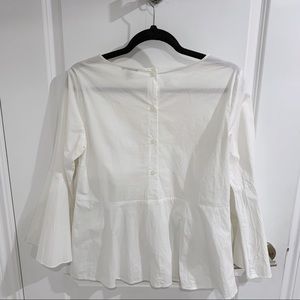 Ann Taylor white shirt with balloon sleeves
